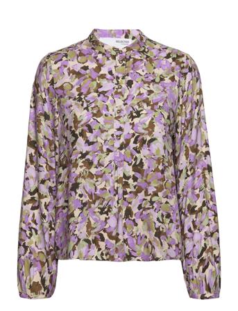 Slfkatrin Ls Top B Selected Femme Patterned