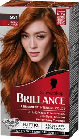 Schwarzkopf Brillance 921 Boho Copper (W) 921 Boho Copper, Hår, Hårfarve, Permanent Hårfarve