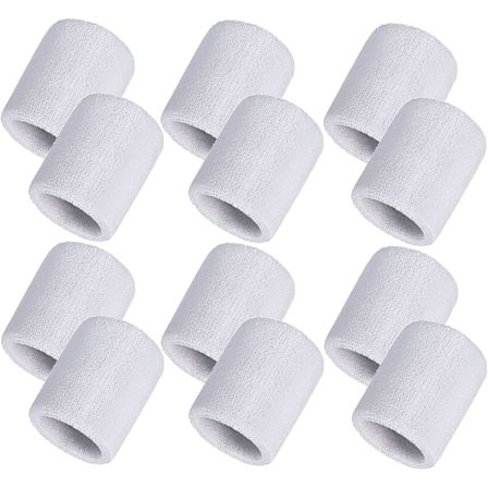 12-pak Sports Armbånd Bomulds Svedbånd Til Tennis, Basketball, Løb, Fitness, Træning