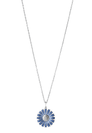 Georg Jensen DAISY PENDANT RH SILVER MED BLÅ EMALJ 18MM ÄRTKEDJA 45CM - KAN KORTAS TILL 42CM Smycken & klockor Dam ONESIZE