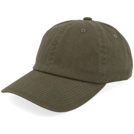 Equip - Grön unconstructed Keps - Kids Olive Washed Dad Cap @ Hatstore