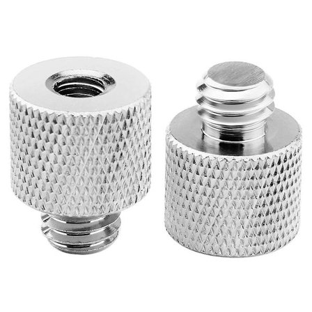 3/8"-16 Uros naar 1/4"-20 Naaras Ruuviadapter Kameran Monitorille - 2 Pakkausta
