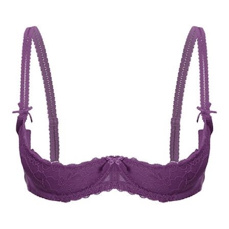 Dameundertøy Åpen Bryst BH 1/2 Cup Push Up Spile Blonde BH Justerbar Stropp Svamp Polstret Brystholder Undertøy