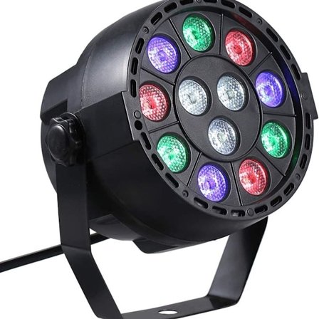 12 LED par lys, 8-kanals RGBW hybrid scene lys med DMX strobe og lydaktiv