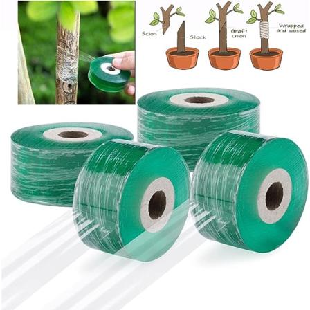 4 stk. transparent podebånd (4 cm bred), phytoremediering transparent podebånd, indpakning af frøplanter og bindende beskyttelsespodebånd, kan strække