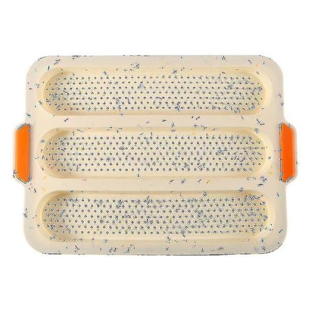 Perforerede silikonebaguetteskabeloner Nonstick 3 bølgeformede brød Toastbrød Bageskabeloner til kage