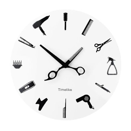 Barber Stylist Verktøy Veggklokke Moderne 3d Kvarts Ikke Tikkende Skjønnhet Hår Salong Klokker Klokker For Hom-yuhao