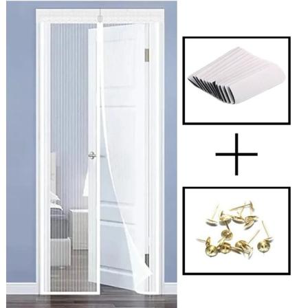 Magneettinen hyttysverkon ovi 120x210 cm (47x83 tuumaa) - White 1
