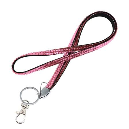 Bling Crystal Lanyard tekojalokivi ID kaulanauha PINK pink