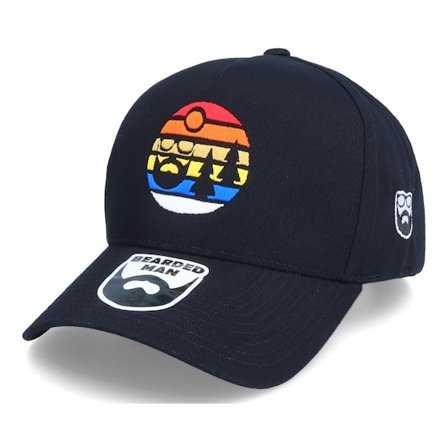 Bearded Man - Black - adjustable - Cap - Sunset Logo Black A-Frame Adjustable - Hatstore