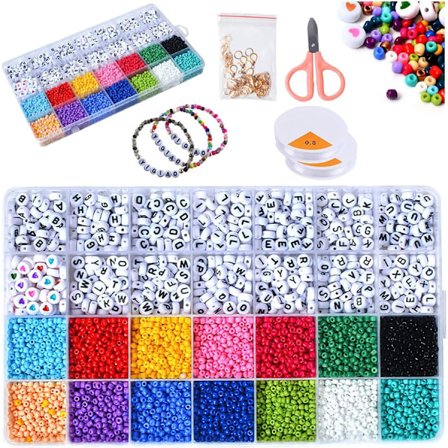 3850 akryl pärlor 3mm 7mm bokstavspärlor för smyckestillbehör