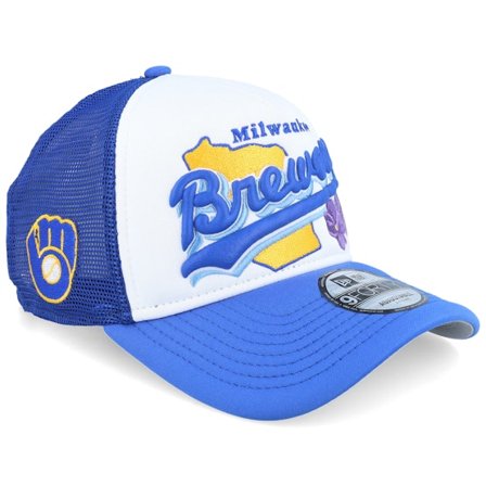 New Era - Azul Gorra - Milwaukee Brewers State Flower White/Royal A-Frame Trucker @ Hatstore