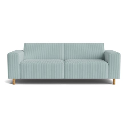 Seam 3-Sitzer-Sofa in Lincoln Pastel Blau, modernes Design mit geripptem Cord-Muster, bequeme Nozag-Federung, hochwertige Polsterung, 78cm