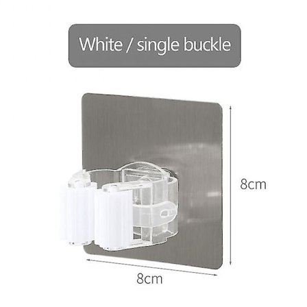 Mopkrok uten boring, sterk klebende veggmontert sømløs oppbevaring, mopklips, kjøkken, bad, hengende moppholder