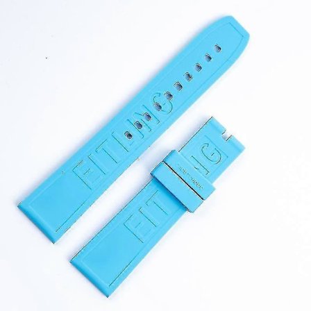 Blød Naturgummi Silikone Urrem 20mm 22mm 24mm Farverig Urrem Til Superocean Navitimer/Avenger/Breitling Rem - Mørkeblå - Med Sort Spænde