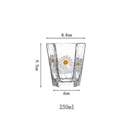 2 stk 250ml Japansk Retro Glasskopp Små Tusenfryd Kaffe