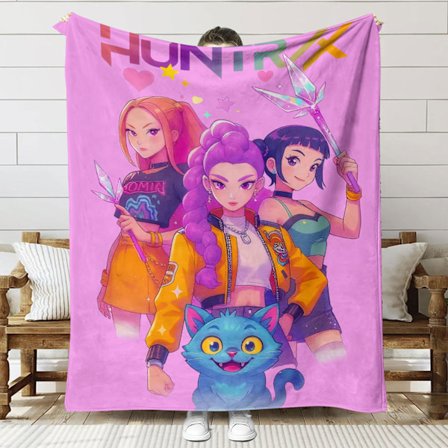 K-pop-tyttöbändi Witch Hunters -painettu peitto, flanellipeitto, pehmeä ja mukava peitto