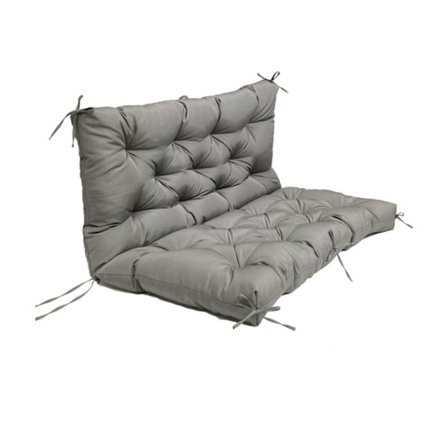 Hög ryggdyna för trädgårdsbänk, 2-sits, ca. 100 x 100 x 10 cm, crail grå, ljus