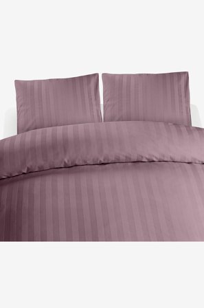 Borganäs of Sweden - 3-delt Sett Satin Dobbelt - Lilla - Sengesett - 220X210 - Fra Homeroom