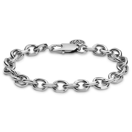 Essentials | Pulsera de cadena de cable plateada de 8 mm para hombres - Pulseras de acero