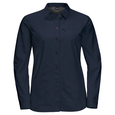 Jack Wolfskin Women's Lakeside Roll-up Shirt Women long-sleeved shirts Blue XS