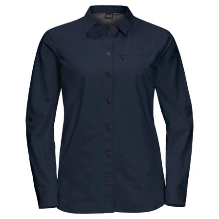 Jack Wolfskin Women's Lakeside Roll-up Shirt Women long-sleeved shirts Blue M