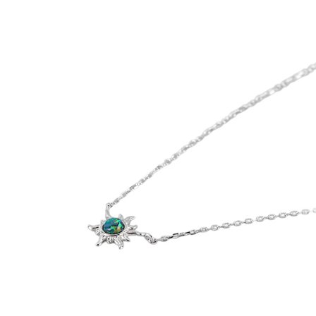 Opal Halsband Hänge Mode Elegant Innovativ Solros Grön Opal Halsband Hänge för Daglig Fest Presenter S925 Silver Vit Guld