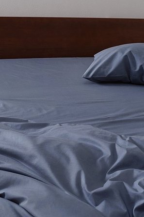 Jotex - Percale Hoeslaken, Hoog Matras - Biologisch Onweersblauw Onweersblauw - ZACK - Koop Hoeslakens bij Jotex