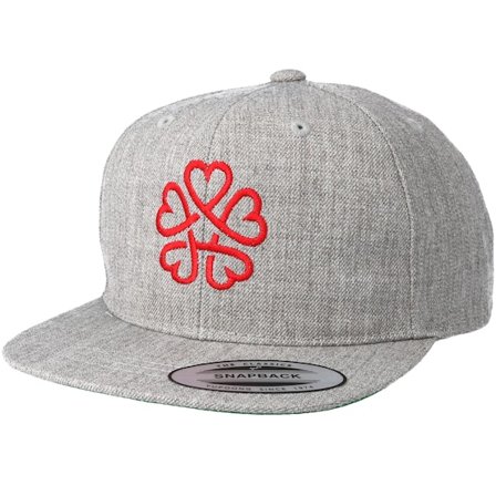Kiddo Cap - Gris snapback Casquette - Kids Flower Heart Grey/Red Kids Snapback @ Hatstore