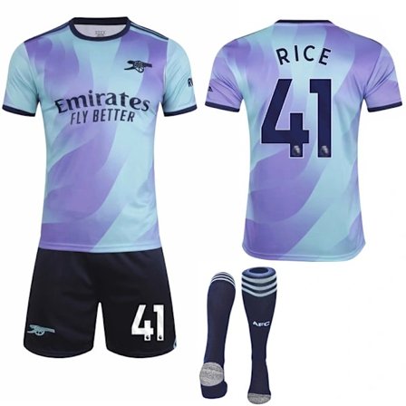 2024-2025 Arsenal Udebanetrøje Børn Voksen Fodboldtrøje Med Strømper No.41 RICE No.41 RICE 28