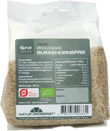 Natur Drogeriet Bukkehornsfrø knust Ø 200 g, Helse & Madvarer, Krydderier, Øvrigt