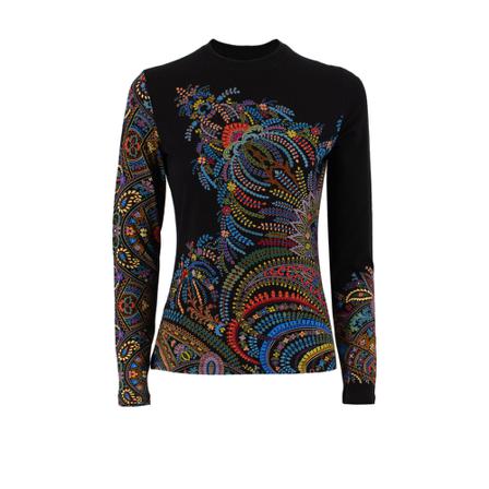 Etro, Top 19646_5218_1 Zwart, Dames, Maat:XL,Viscose