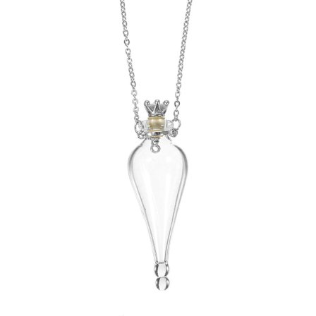 Hængende Glasflaske Halskæde Lille Ønskeflaske Vedhæng Mini Glas Krukke Kæde Halskæde Dekoration