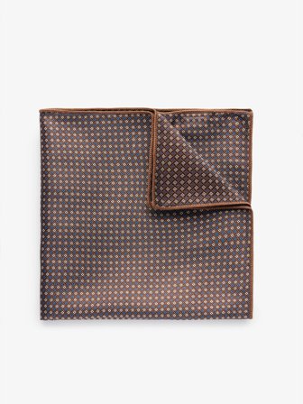 John Henric Men's Braunes Geomitrisches Einstecktuch Size Onesize