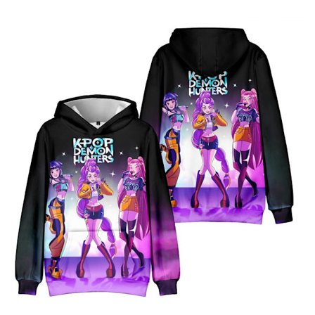 KPop Dæmonjagt Pige Gruppe Katteøre Hættetrøje til Børn, Casual Pullover - Style 2 - 120CM