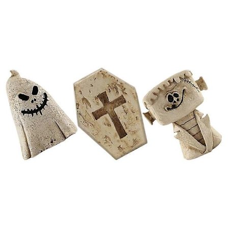 Halloween Mumie Figurer Set med 3st Resin Mini Ornament