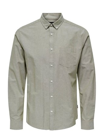 Onsalvaro Slim Ls Oxford Shirt Noos Frml Khaki ONLY & SONS