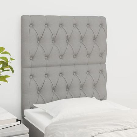 Vidaxl Huvudgavlar 2 St Ljusgrå 80x7x78/88 Cm Tyg Grå