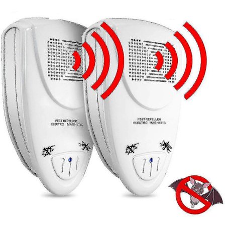 2 stk. Ultralyd Flagermusafvisende Skadedyrsbekæmpelse, Slip af med Flagermus på 72 Timer (FMY)