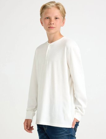 Lindex Top Ls Henley - White - 170