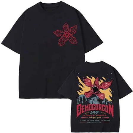 Eddie Munson The Demogorgon T-shirt Kannibalblomma Monster Grafiska T-shirts Herr Dam Kläder Gotisk Mode Vintage T-shirts