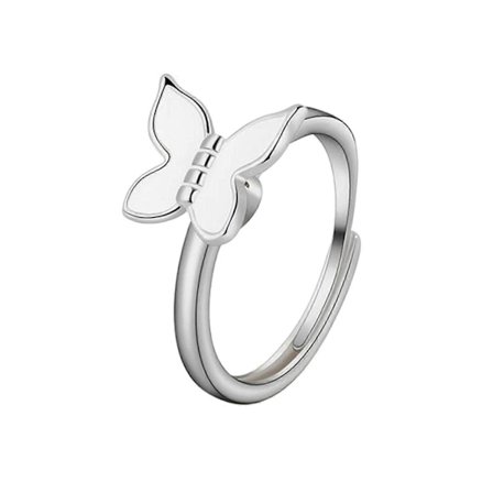 for Butterfly Angst Ring Roterende Justerbar Stress Relief Ring Valentinsdag (LGL)