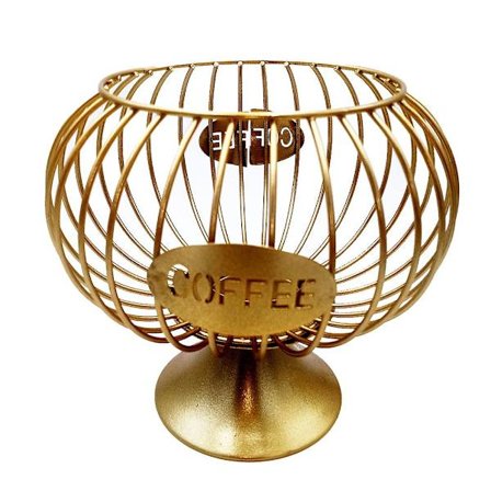 Hålögd Kaffekapslar Förvaringskorg Kaffekapslar Hållare Korg Organiserare Café Hotell Guld