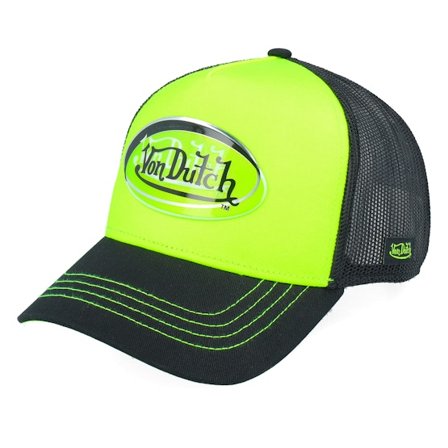 Von Dutch - Oval Patch Black/Green Trucker Trucker Green Cap - @ Hatstore