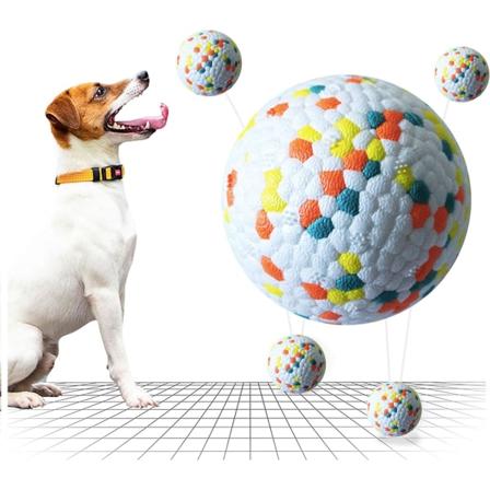 Hunde Ball, Gummi Hunde Ball, Uforgjengelig Hunde Ball, Hardt Gummi Leke for Tygging, Rengjøring av Tenner, Leking, Trening (1 Gul Prikk)