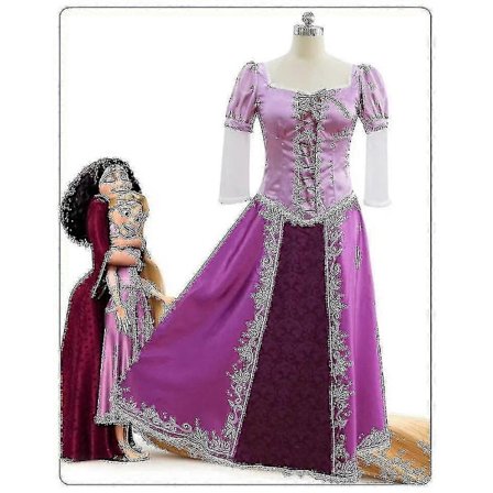Voksen Rapunzel-kostyme for jenter - Tangled Rapunzel-kostyme for kvinner, lilla - Perfekt