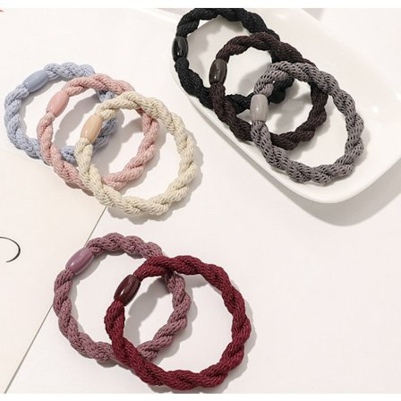 16 st tvinnade flätade hårrep huvudband enkel hårornament hög elastisk bas tjock gummiband hårspänne