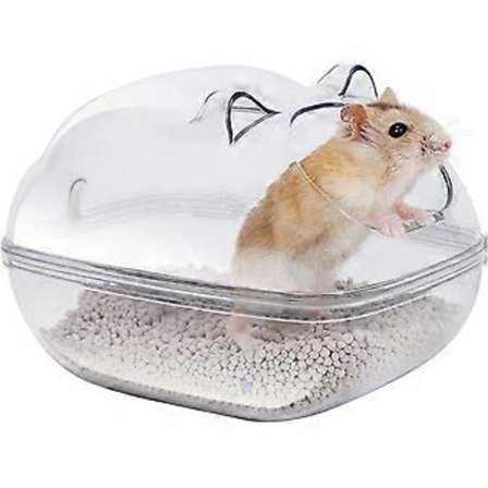 Läpinäkyvä hamsterin kylpyhuone, hiekka hamsterin kylpyhuone, hiekkakylpy, muovinen lemmikkieläinten kylpyastia koko S