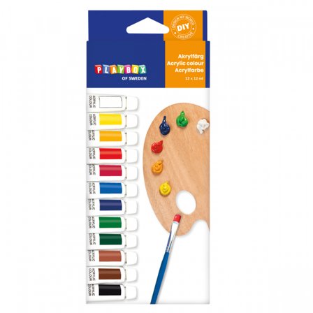 Playbox Acrylic Paint 12 colours 12 ml