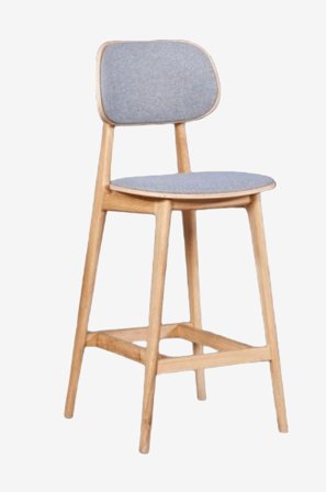 Wood Furniture - Barstol Lula Soft , ek, 66 cm, ljusgrå - Brun - Barstolar & pallar - Från Homeroom